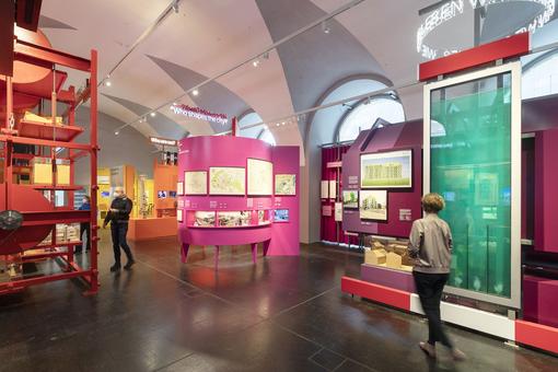 Exhibition view of the new permanent collection of the Az W Architekturzentrum Wien